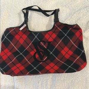 Victoria's Secret Red and Black Tartan Tote